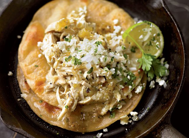 Chicken tacos with ￼￼￼salsa verde