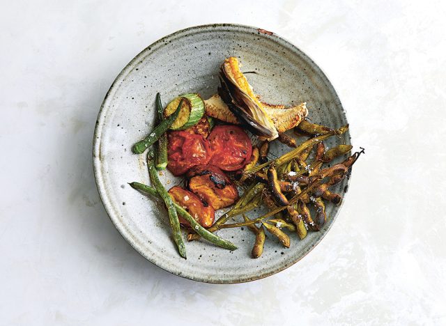 roasted summer vegetables on a plate
