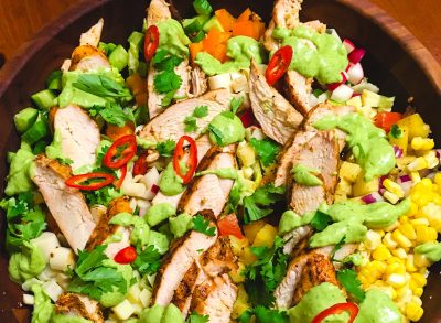 Summer Chicken Sink Salad with Basil and Balsamic