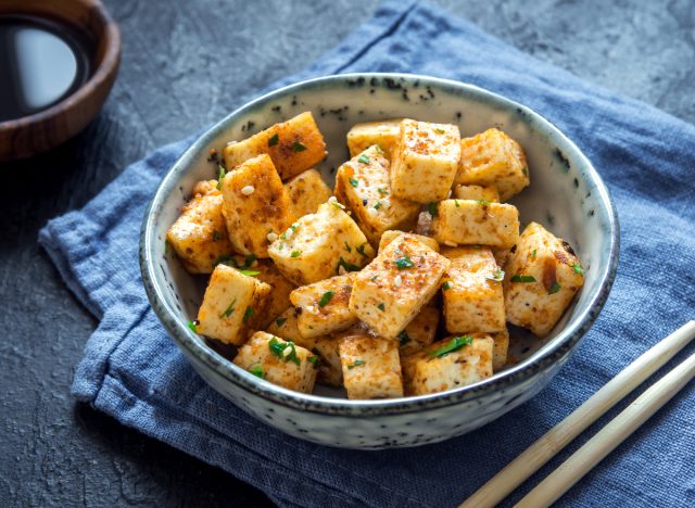 tofu bites in a bowl, healthy habits to transform your body after 60